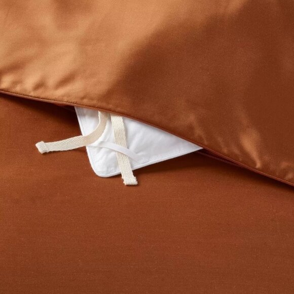 Threshold 100% Lyocell Tencel Copper 3 Piece King Size Duvet Cover & Sham Set - Picture 3 of 8